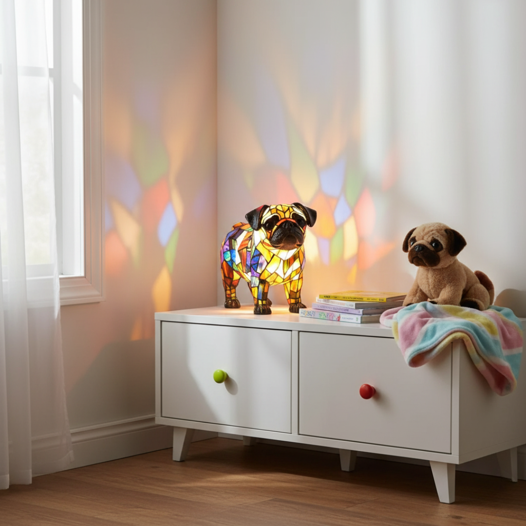 Luminária Pug Brilhante