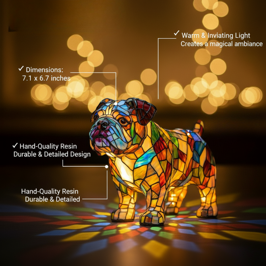 Bulldog Strides – Luminária Artística