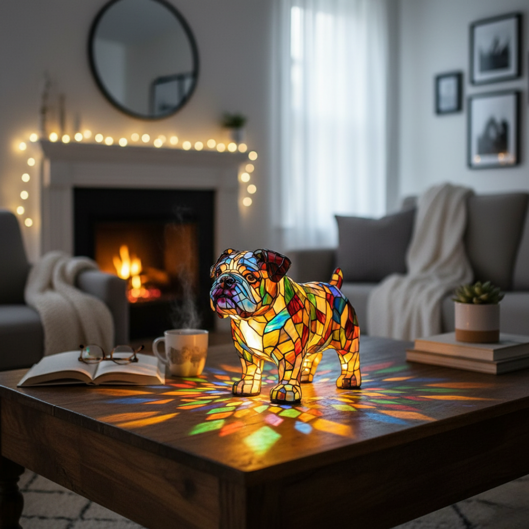 Bulldog Strides – Luminária Artística