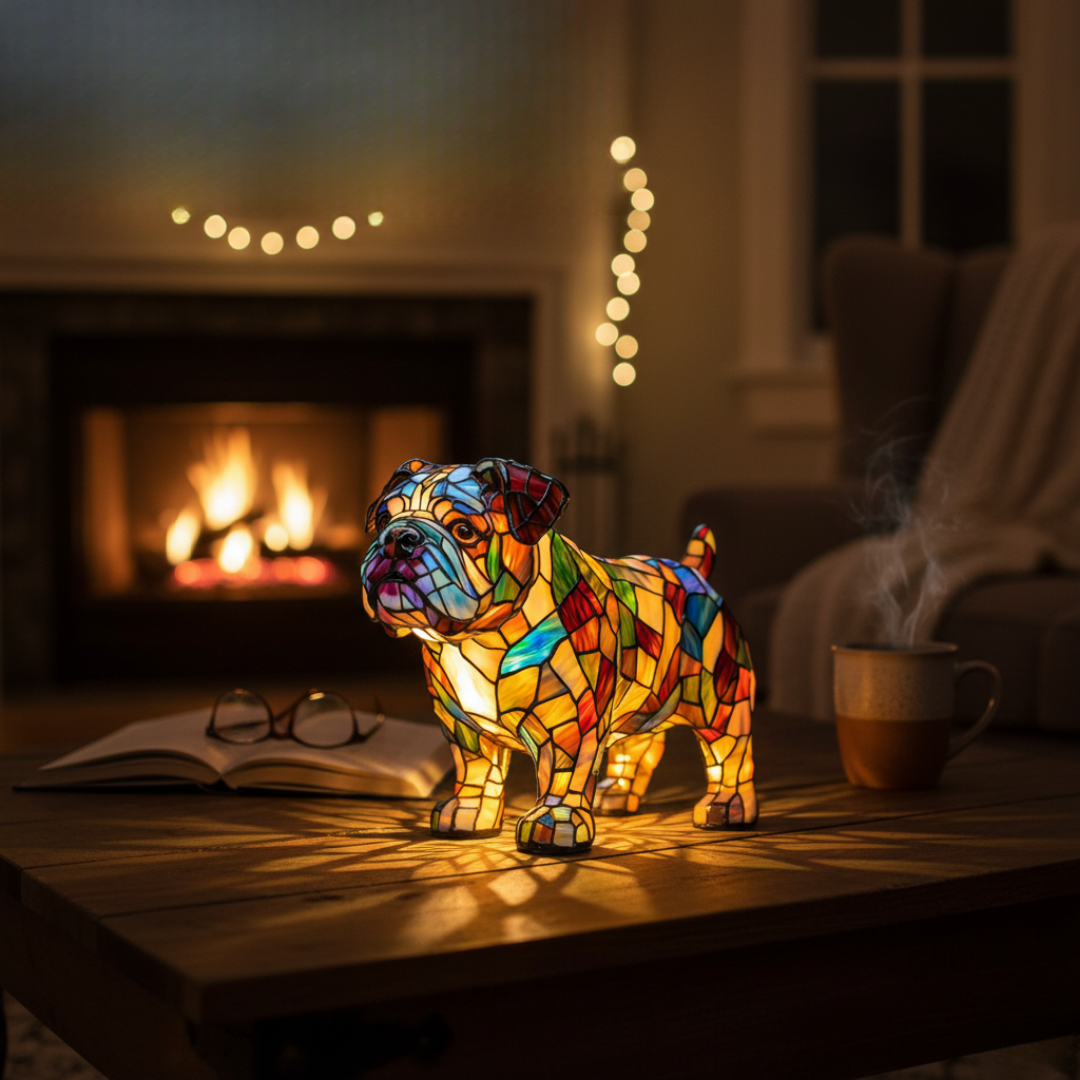 Bulldog Strides – Luminária Artística