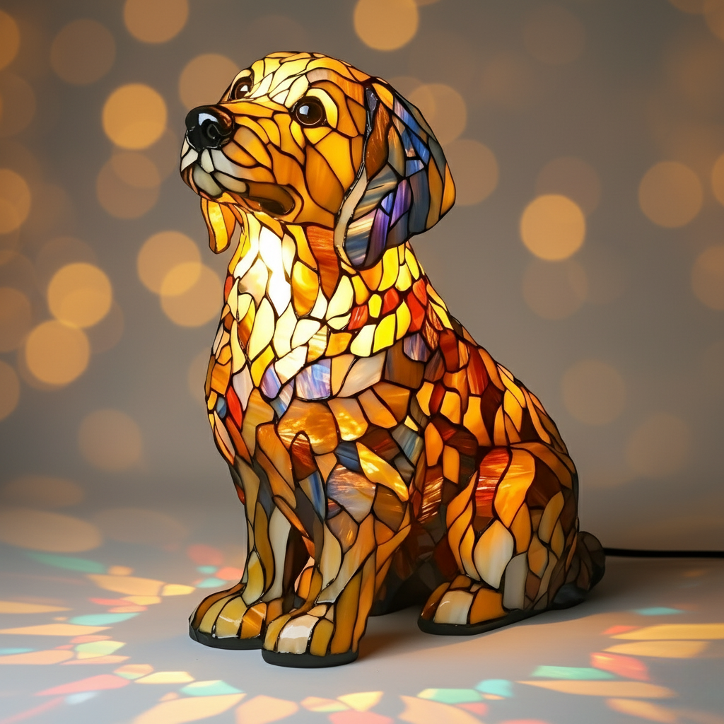 Escultura Golden Retriever em Estilo Espiritual