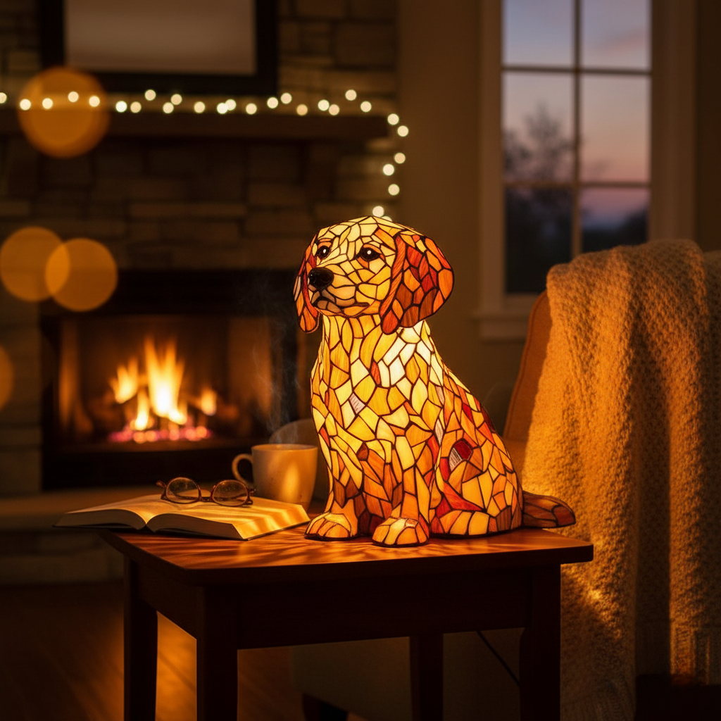 Lily – Luminária Golden Retriever Espiritual