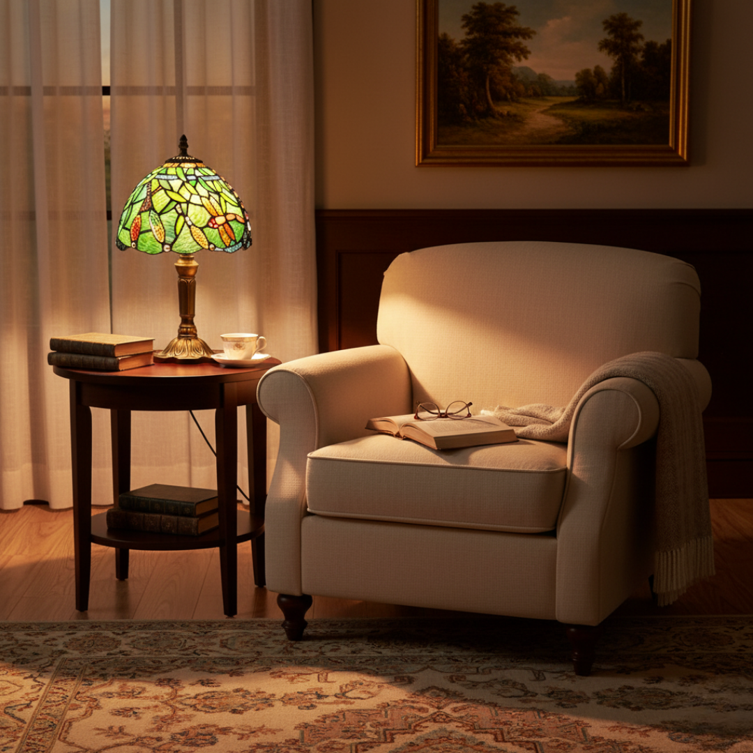 Luminária de Mesa LED Vitral Mediterrâneo