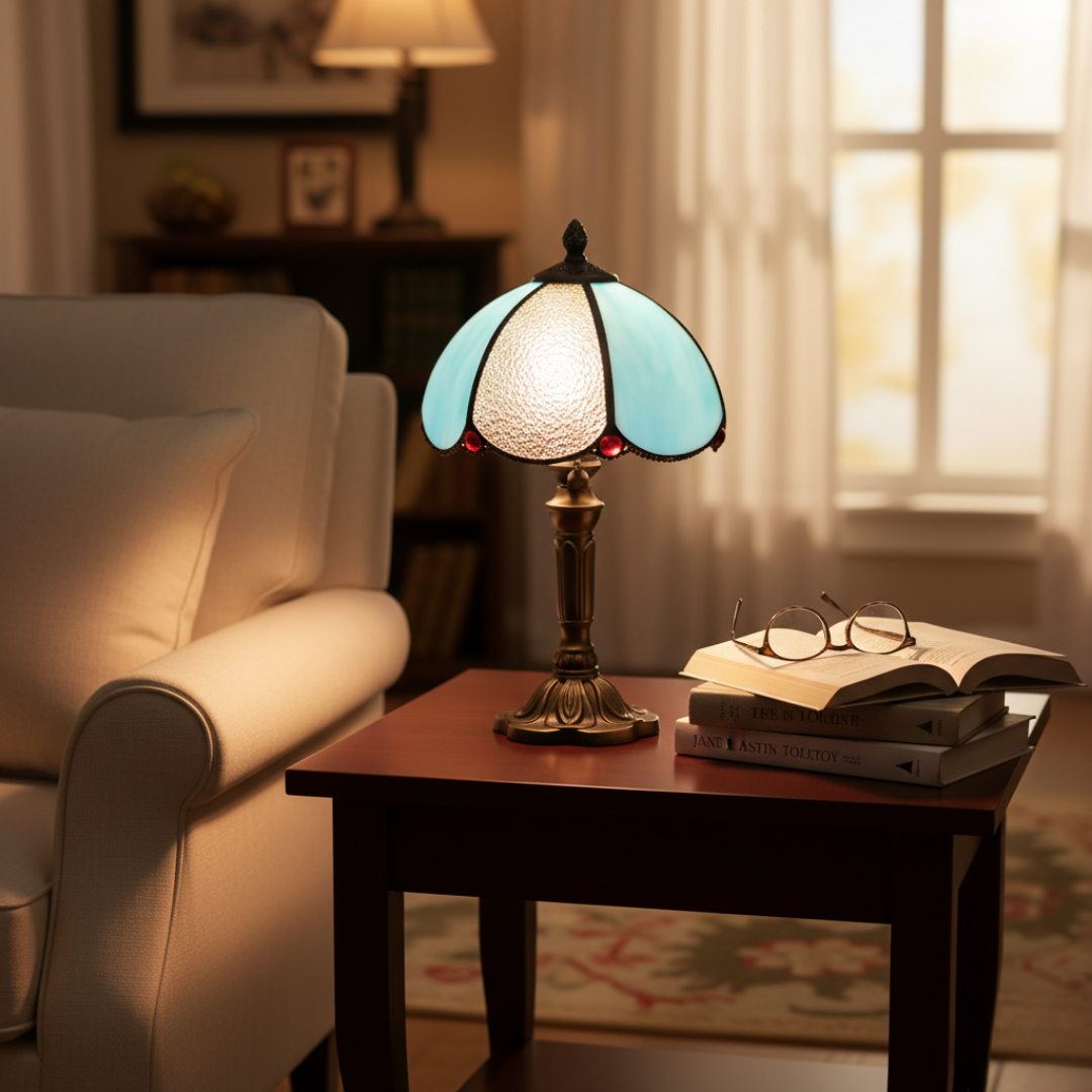 Luminária de Mesa LED Barroca Luxuosa