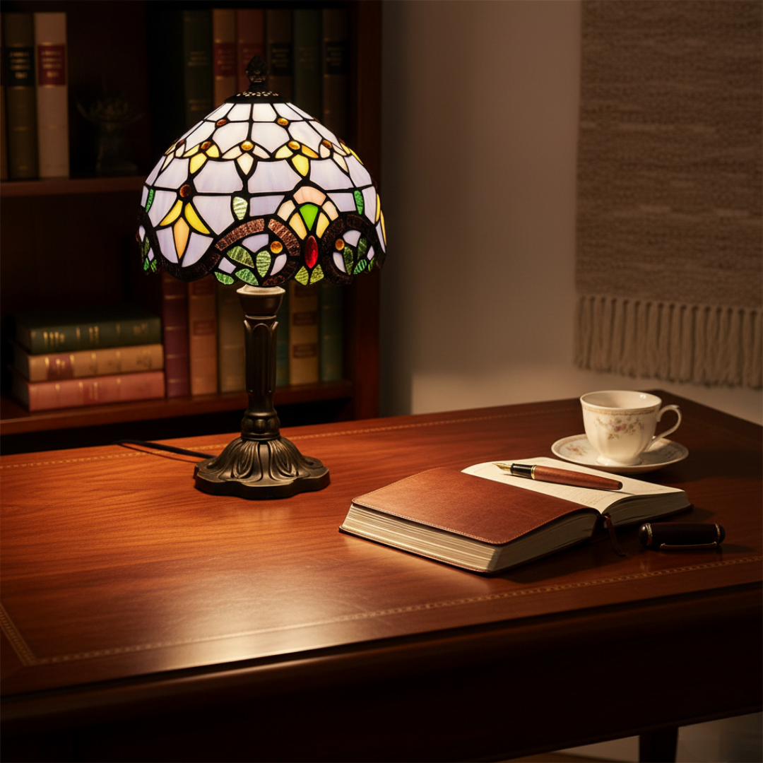 Luminária de Mesa Vitral Retrô
