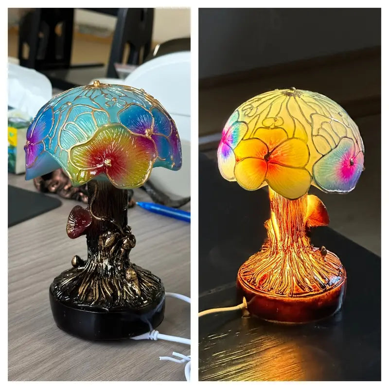 Luminária Boho Cogumelo e Flores