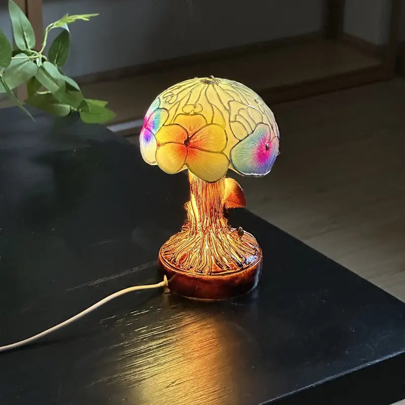 Luminária Boho Cogumelo e Flores